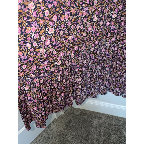 Old Navy Tiered Cap-Sleeve Floral Cottagecore Babydoll Milkmaid Midi Dress SZ XS - Picture 8 of 16